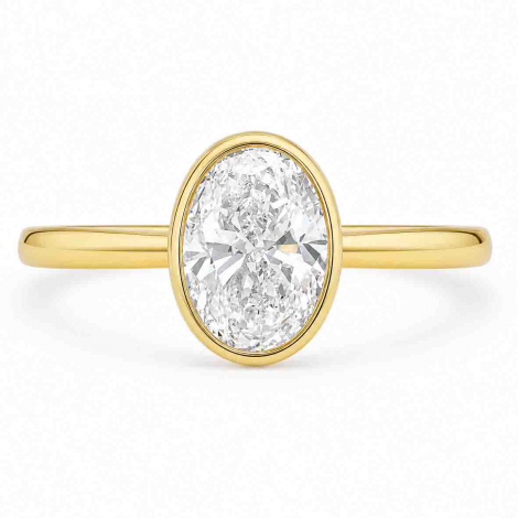 Bague solitaire diamant Ovale de laboratoire
