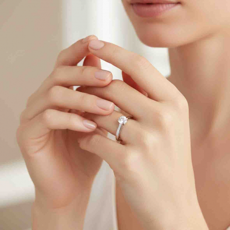 Bague solitaire - Diamant Synth�tique