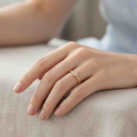 Bague solitaire en or avec diamant