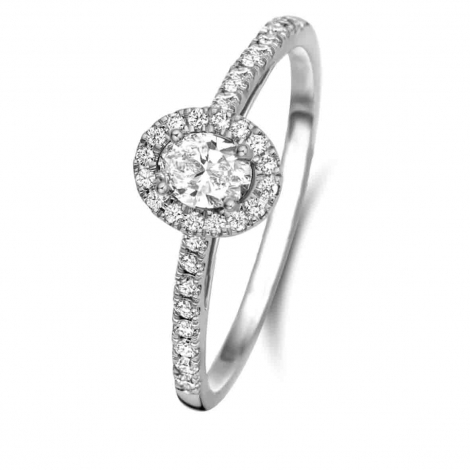 Bague solitaire Halo Beyond - 0.30 ct