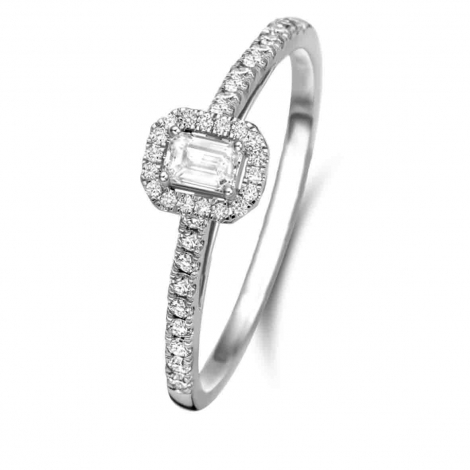 Bague solitaire Halo Beyond - 0.30 ct