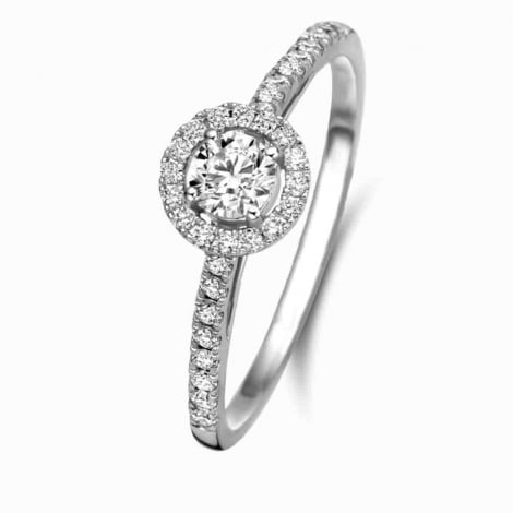 Bague solitaire Halo Beyond - 0.30 ct