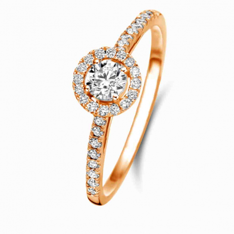 Bague solitaire Halo Beyond - 0.30 ct