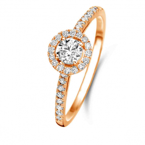 Bague solitaire Halo Beyond - 0.40 ct