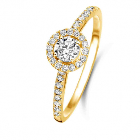 Bague solitaire Halo Beyond - 0.40 ct Diamant de Laboratoire