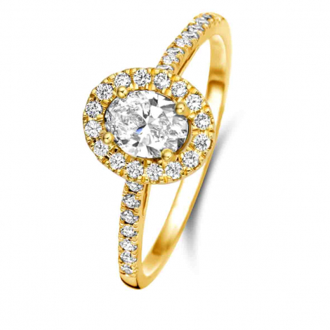 Bague solitaire Halo Beyond - 0.50 ct