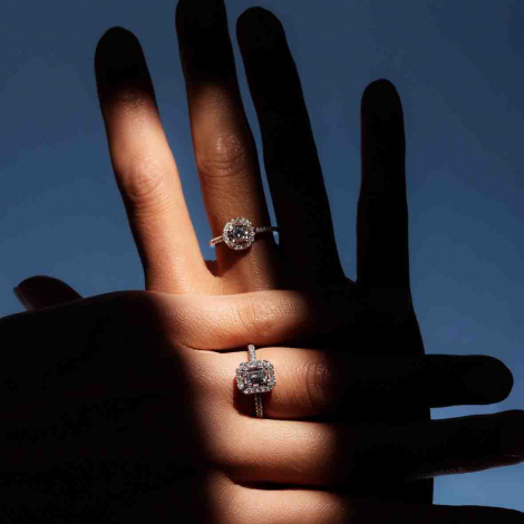  Bague solitaire Halo Beyond - 0.50 ct