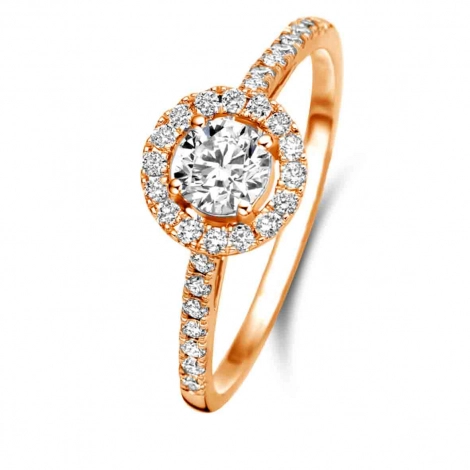Bague solitaire Halo Beyond - 0.50 ct
