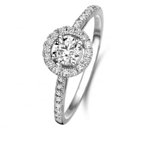 Bague solitaire Halo Beyond - 0.50 ct