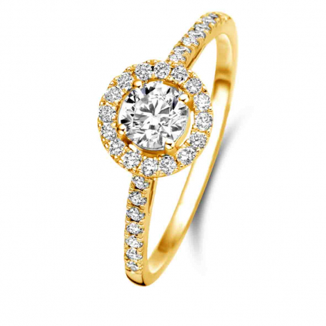 Bague solitaire Halo Beyond - 0.50 ct