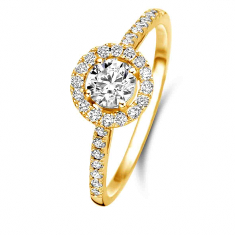 Bague solitaire Halo Beyond - 0.50 ct Diamant de Laboratoire