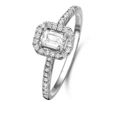 Bague solitaire Halo Beyond - 0.70 ct