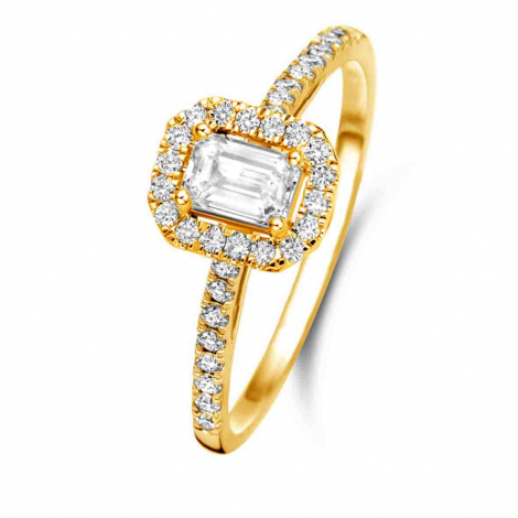 Bague solitaire Halo Beyond - 0.70 ct