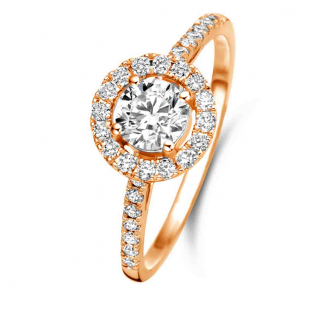 Bague solitaire Halo Beyond - 0.70 ct