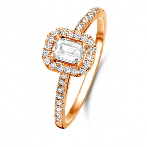 Bague solitaire Halo Beyond - 0.70 ct Diamant de Laboratoire