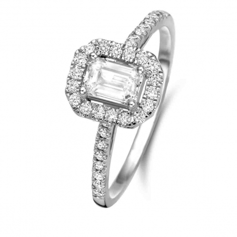 Bague solitaire Halo Beyond - 1 ct