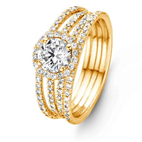 Bague solitaire Multiband - 0.50 ct Diamant de Laboratoire
