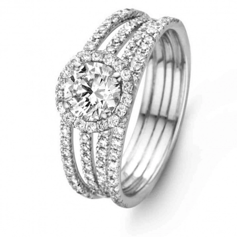 Bague solitaire Multiband - 0.8 ct