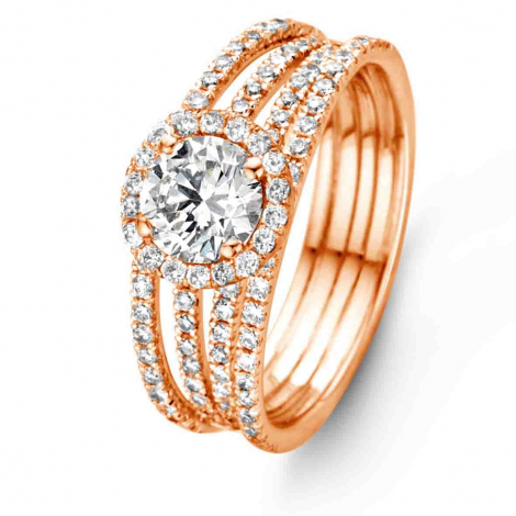 Bague solitaire Multiband - 0.8 ct