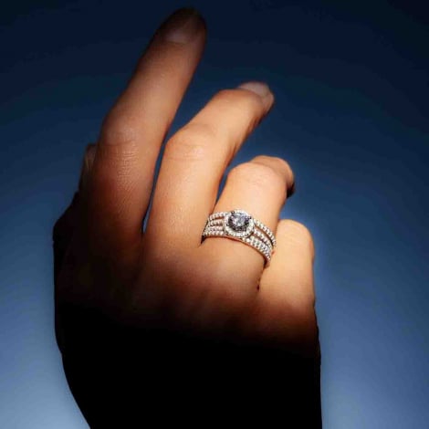 Bague solitaire Multiband - 0.9 ct