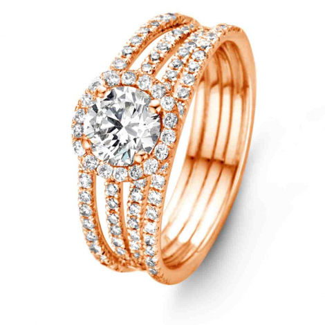 Bague solitaire Multiband - 0.9 ct