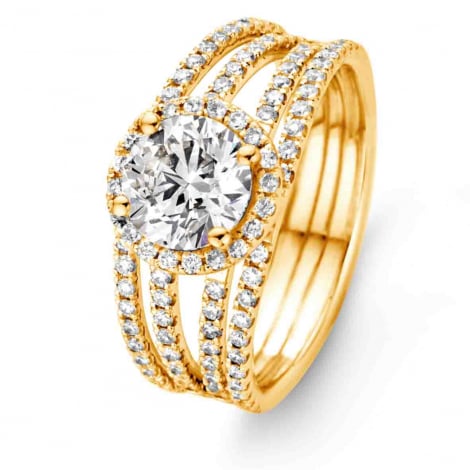 Bague solitaire Multiband - 1.5 ct
