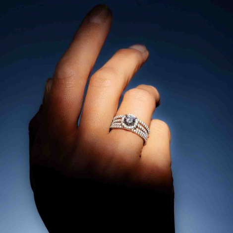 Bague solitaire Multiband - 1 ct
