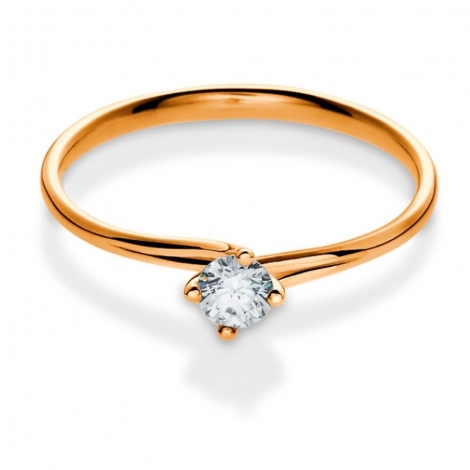 Bague solitaire or rose