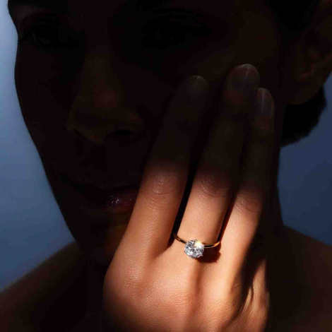 Bague solitaire signature -  0.18 ct  -  Diamant de Laboratoire