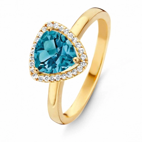Bague topaze London Blue et diamants- One More