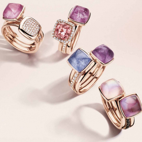 Bague Topaze London Blue sur Nacre One More - Pantelleria