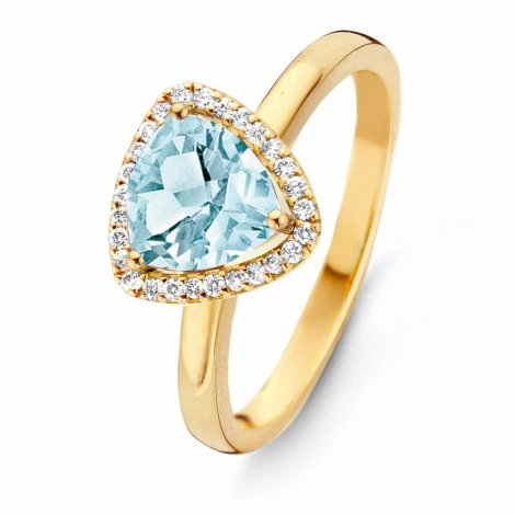 Bague topaze Sky Blue et diamants- One More