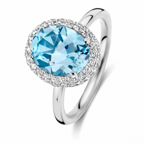 Bague Topaze Sky Blue et diamants - One More