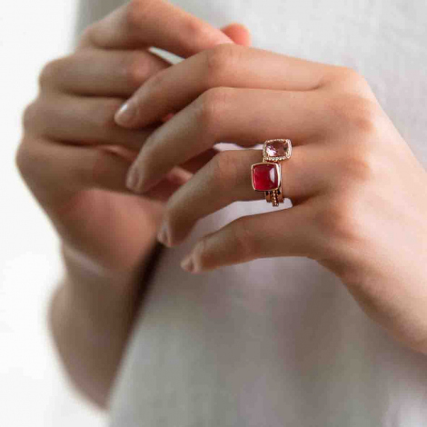 Bague Tourmaline Rose et Diamants One More - Etna