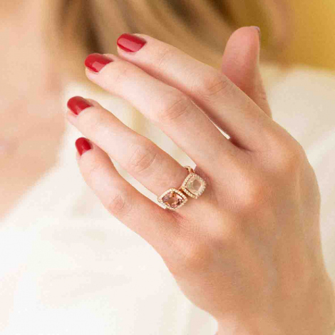 Bague Tourmaline Rose et Diamants One More - Etna