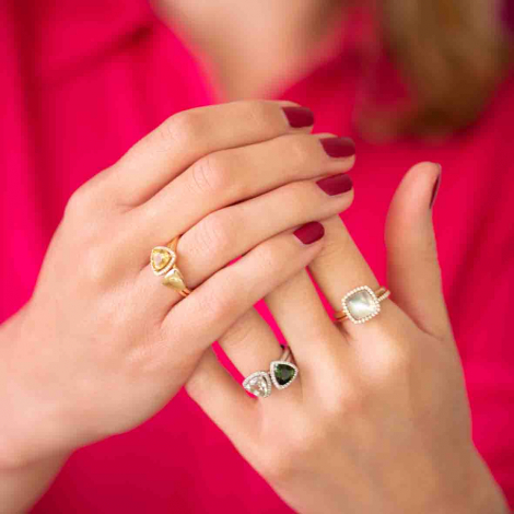 Bague Tourmaline Rose et Diamants One More - Etna