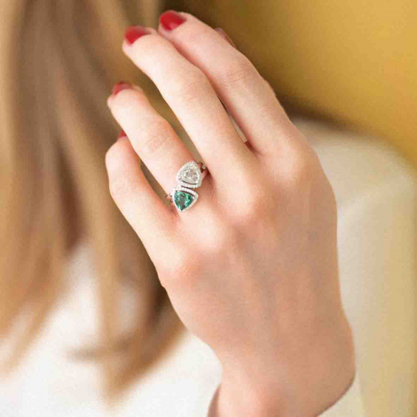 Bague Tourmaline Verte et Diamants One More - Etna