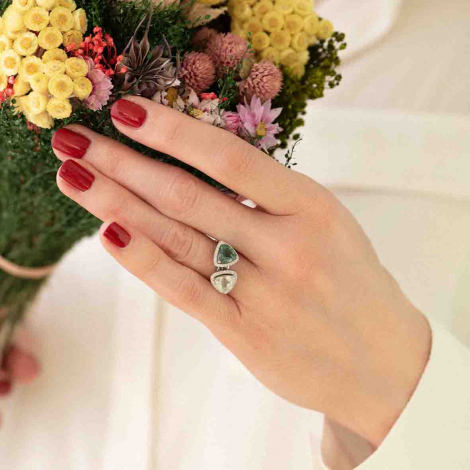 Bague Tourmaline Verte et Diamants One More - Etna