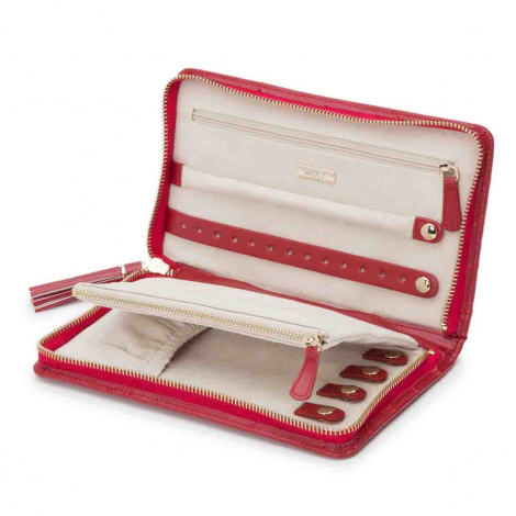 Bote  Bijoux de Voyage Wolf 1834 - Caroline Jewelry Portfolio - Rouge