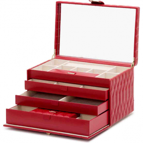 Boîte à Bijoux de Voyage Wolf 1834 - Caroline Large Jewelry Case Rouge