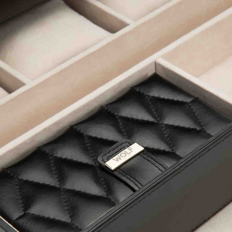 Bote  Bijoux de Voyage Wolf 1834 - Caroline XLarge Jewelry Case- Noir