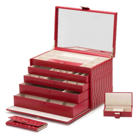 Bote  Bijoux de Voyage Wolf 1834 - Caroline XLarge Jewelry Case- Rouge