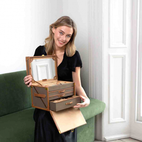 Bote  Bijoux de Voyage Wolf 1834 - Ida Trunk Jewellery Box - Kaki