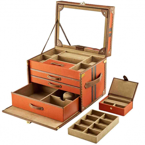 Bote  Bijoux de Voyage Wolf 1834 - Ida Trunk Jewellery Box - Orange