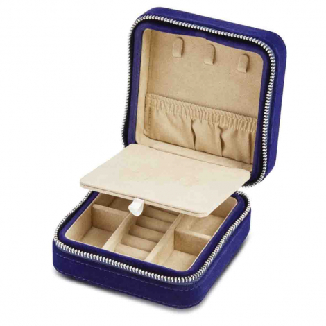 Bote  Bijoux de Voyage Wolf 1834 - Royal Asscher Square Jewellery Zip Case - Blue
