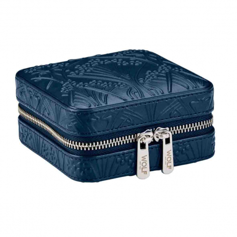 Bo�te � Bijoux de Voyage Wolf 1834 - Wolf X Liberty Small Travel Jewellery Zip Case - Bleu