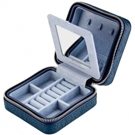 Bo�te � Bijoux de Voyage Wolf 1834 - Wolf X Liberty Small Travel Jewellery Zip Case - Bleu