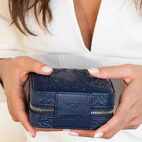 Bo�te � Bijoux de Voyage Wolf 1834 - Wolf X Liberty Small Travel Jewellery Zip Case - Bleu