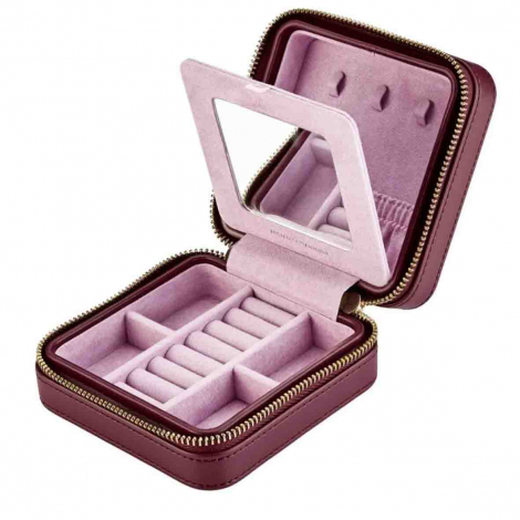 Bo�te � Bijoux de Voyage Wolf 1834 - Wolf X Liberty Small Travel Jewellery Zip Case - Bordeau