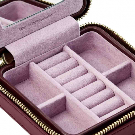 Bo�te � Bijoux de Voyage Wolf 1834 - Wolf X Liberty Small Travel Jewellery Zip Case - Bordeau